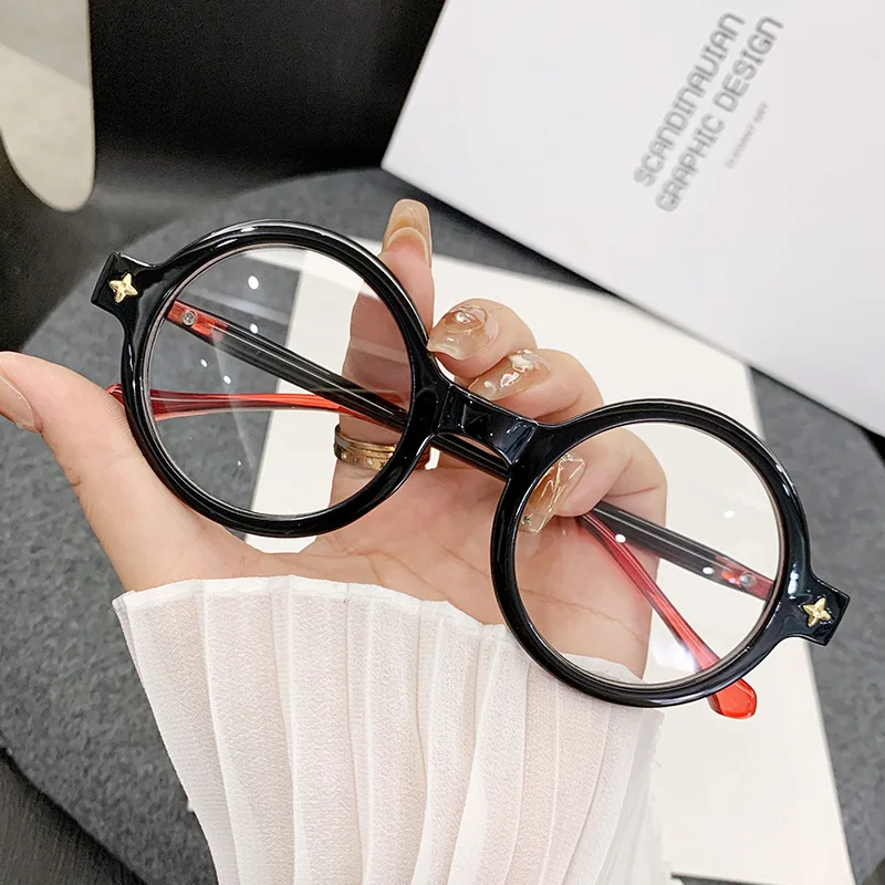 إطار نظارات نسائي على شكل دائري نمط جديد حجب الضوء الأزرق إطارات النظارات مكتب الكمبيوتر الرجال النظارات
