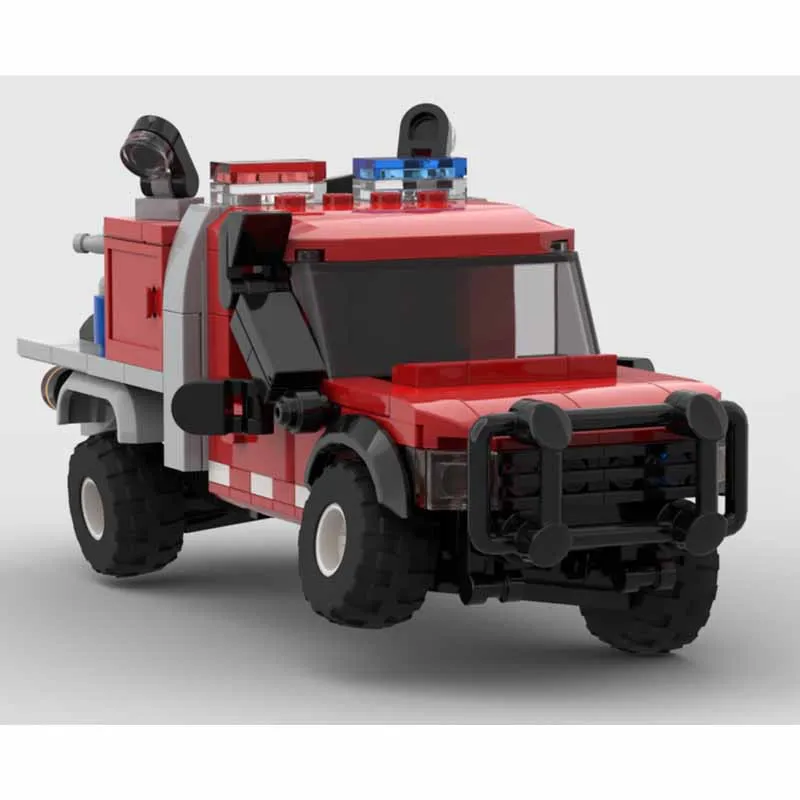 MOC-204607 Building Block Heavy Duty Rescue Fire Truck Sturdy Fire Pickup 243 Pieces Adult Birthday Gift Toy