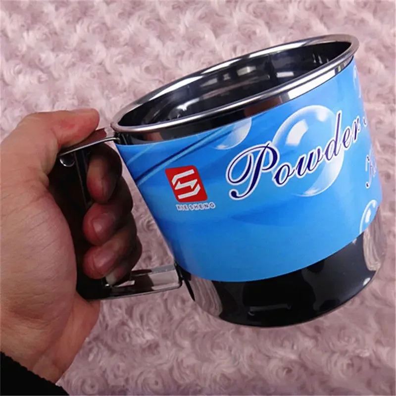 

High Quality Stainless Steel Mesh Flour Sifter Mechanical Icing Sugar Shaker Sieve Cup Shape Bakeware Baking Pastry Tool