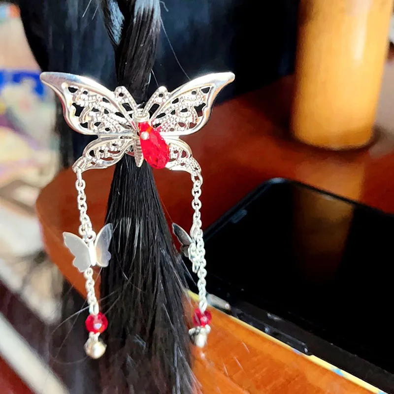 Anime Heaven Officials Blessing Tian Guan Ci Fu Hua Cheng Xie Lian Cosplay Headwear Butterfly Hairpin Hairclip Jewelry Accessory