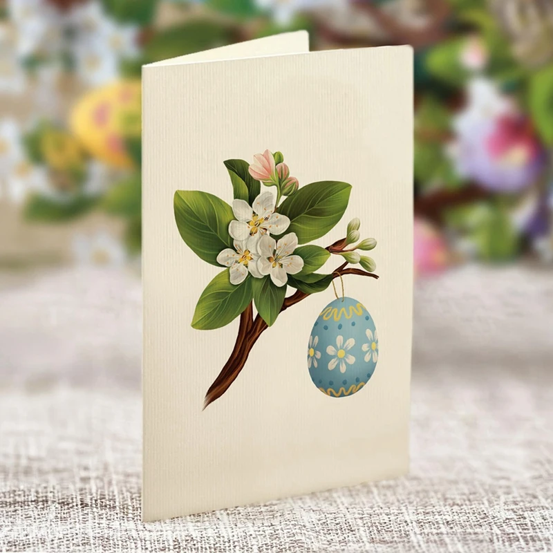 Paper -Up Cards, Easter Egg Tree, Life Sized Forever Flower Bouquet 3D Popup Greeting Cards With Blank Note Card Easy To Use