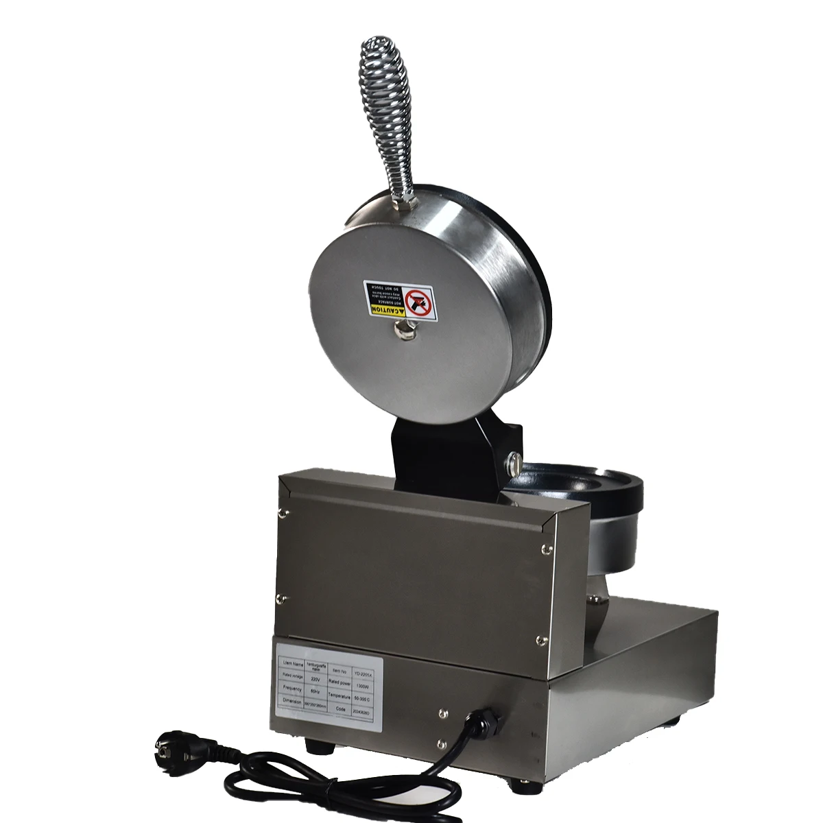 HPH2O Commercial Electric UFO Burger 1300W Gelato Panini Press Maker Sandwich Maker Stainless Steel Burger Baking Equipment