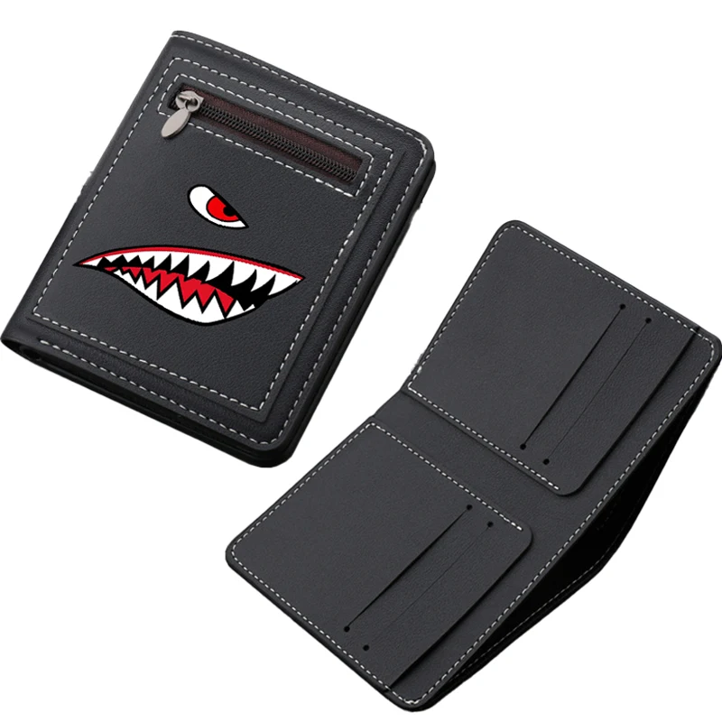 Herren-Geldbörsen im Haifisch-Mund-Design, kurze Geldbörsen, Münztaschen für Herren, Damen-Geldbörsen, Geldtaschen für Damen, Geldbörsen für Frauen, Geschenk – Detail 3