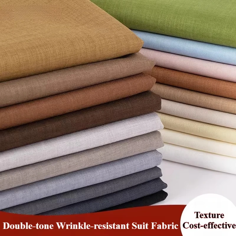 

0.5M/1M/2M Micro Stretch Twill Suit Cloth Two Tone Wrinkle Resistant Fabric Texture for Sewing Suits,Uniforms,Shirts,Dress,Vest