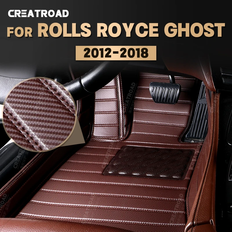 

Custom Carbon Fibre style Floor Mats For Rolls Royce Ghost 2012-2018 17 16 15 14 13 Foot Carpet Cover Auto Interior Accessories