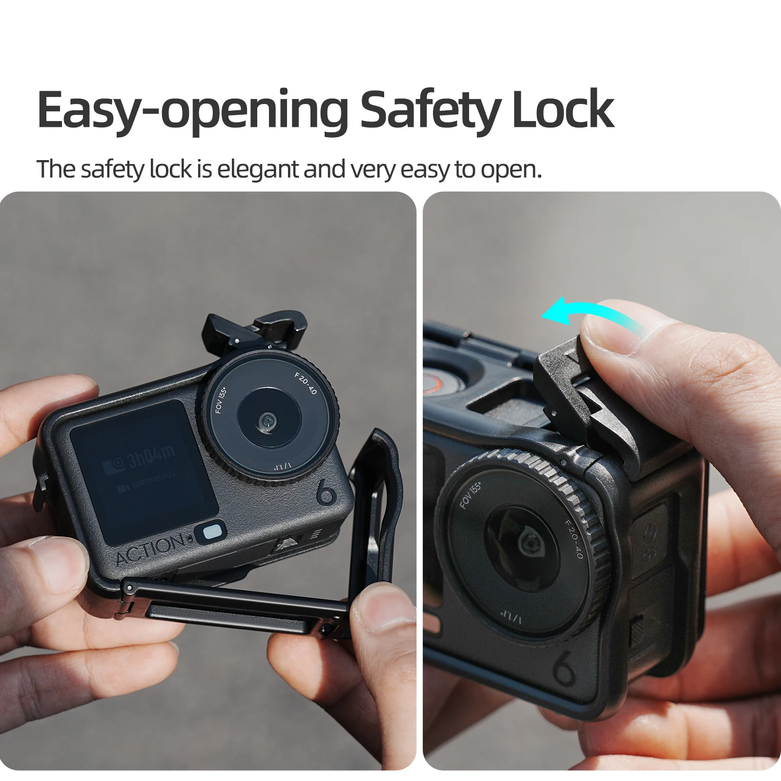 Housing Case with Detachable Sun Hood,For DJI Action 6 Detachable Bezel with Removable Light Shield Protective Plate Accessories