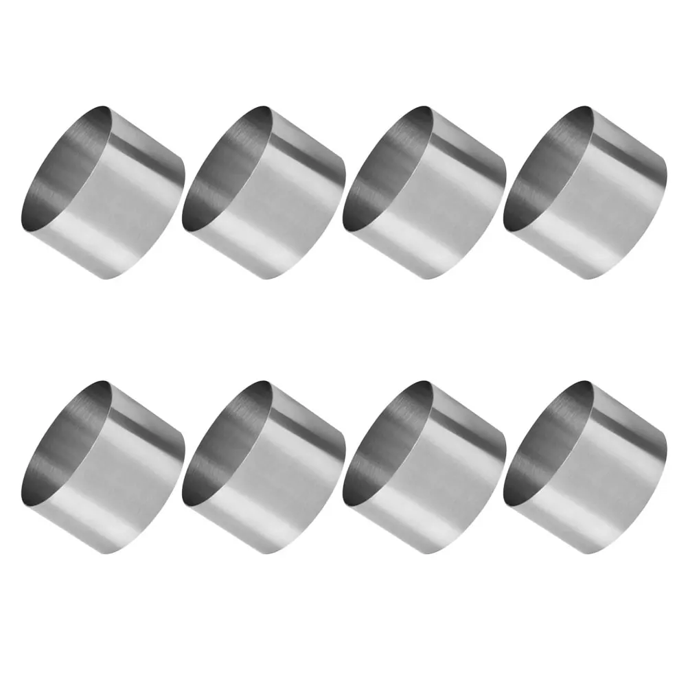 

8pcs Stainless Steel Cake Ring Molds 8Cm Round Baking Rings For Desserts Tarts Pastry Smooth Edges Non-Stick Easy Clean