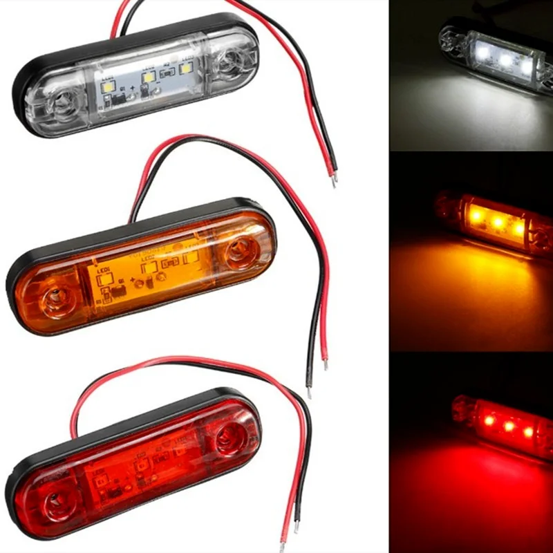 Luces Led laterales de 12v / 24v para remolque, camión, caravana, luz de señalización lateral, lámpara Led para camión, ámbar, rojo, blanco, 9-30V