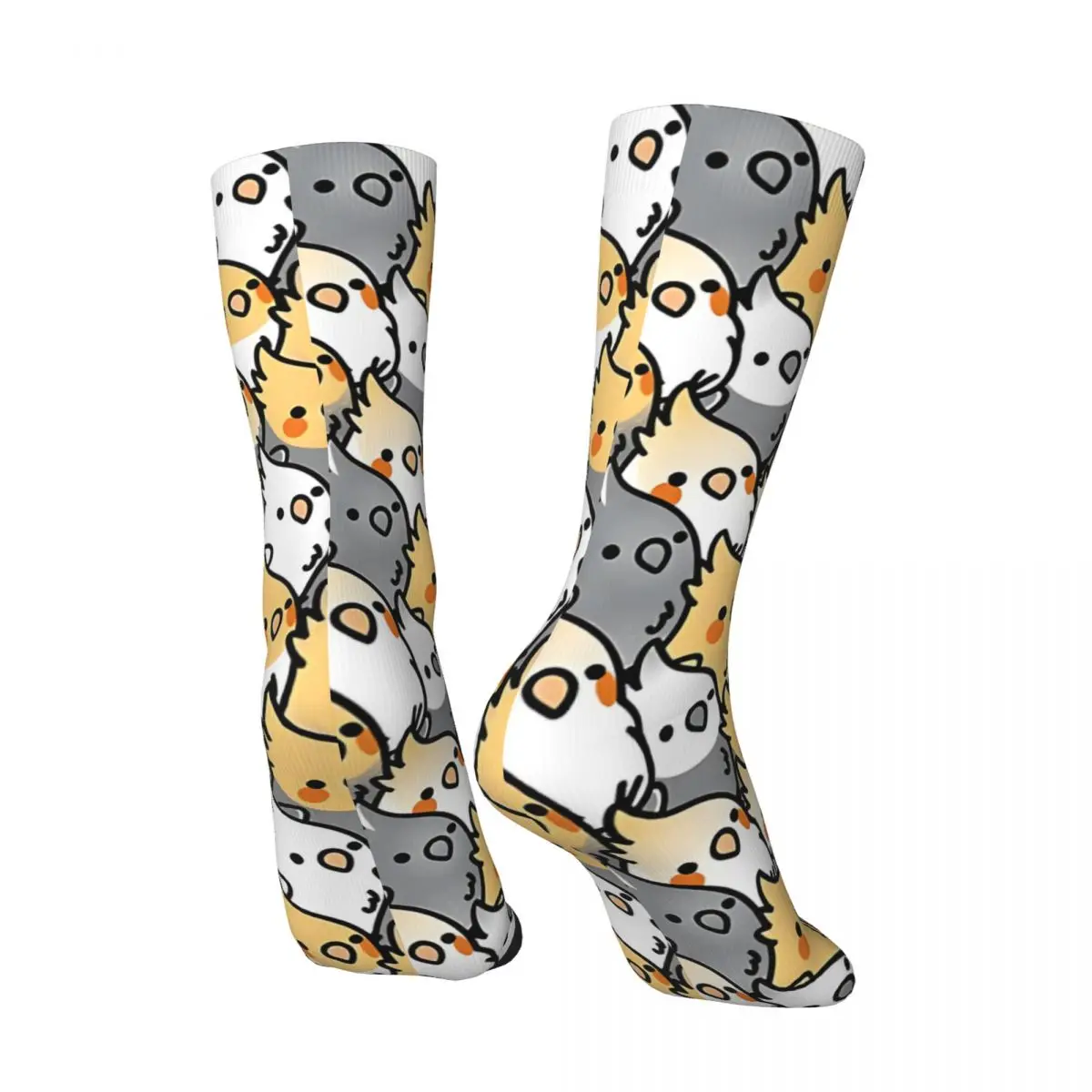 Vintage Chubby Cockatiel Party Men's compression Socks Unisex Harajuku Pattern Printed Novelty Crew Sock