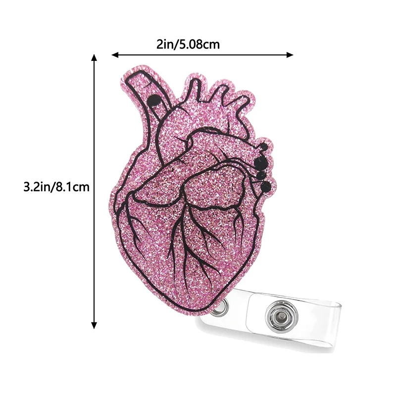 Выдвижное сердце Легко вытягиваемый бейдж Предотвращение потерь Нейлоновый шнур Легко вытягиваемый ремешок для удостоверения личности Плоский держатель для удостоверений личности Медсестра