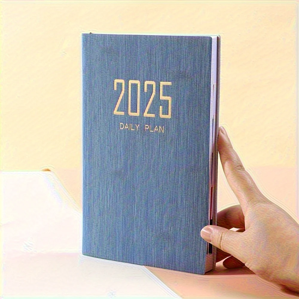 2025 Daily Planner A5 English Language Coded Monthly Index Tabs PU for Everyday Journaling Birthdays Holiday Gifting