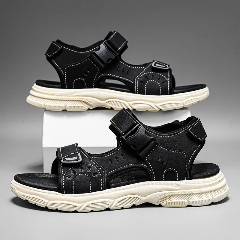 

Мужские сандалии 2026: Новые модные спортивные уличные шлепанцы для вождения, нескользящие, износостойкие, с мягкой подошвой, пляжная обувь для мужчин