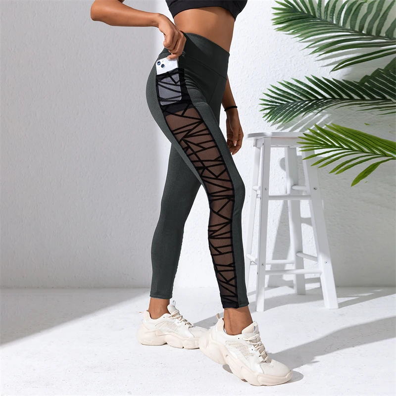 Fitness Leggings Frauen sexy Fitness studio weibliche Sport Leggins sportliche nahtlose Yoga Y2k Mesh Push-up Leggings hohe Taille Frauen hosen