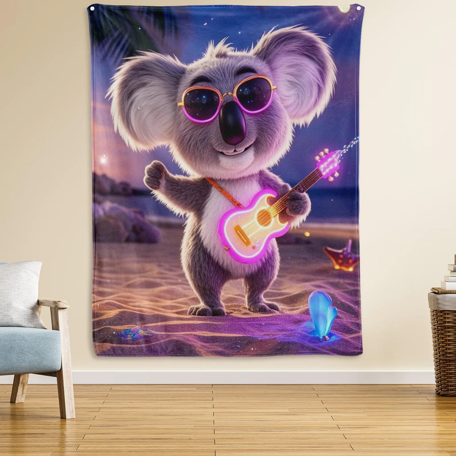 

Disco Koala Beach Party Tapestry Blanket For Vibrant Home Decor And Fun Retro Party Atmosphere Enhancement