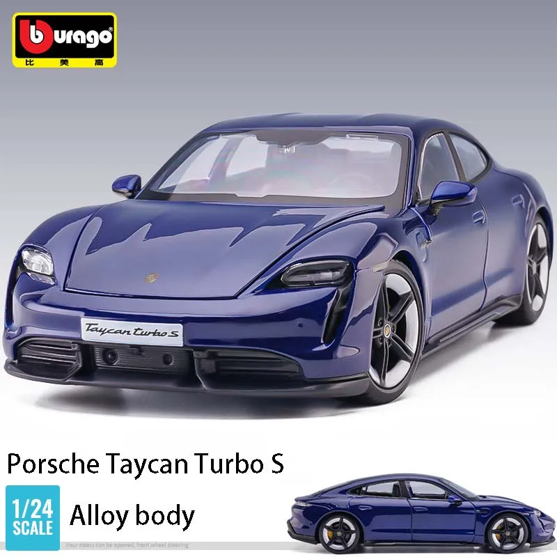 

Bburago 1:24 Porsche Taycan Turbo S Die-cast Alloy Car Model Toys Collectible Holiday Gift,Miniature Cars Moedel Decoration