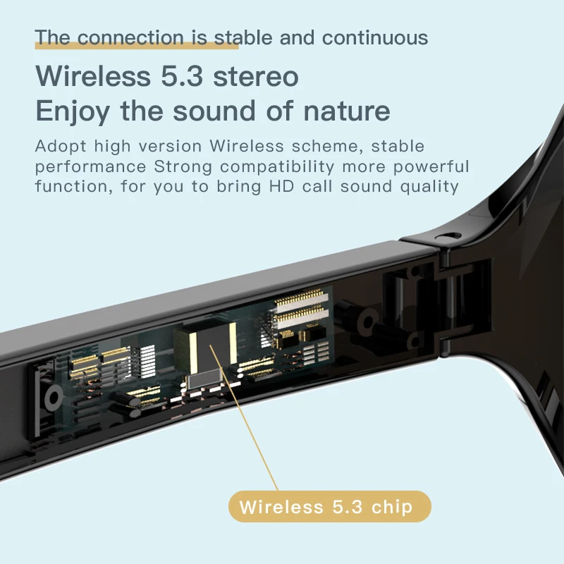 F07-auriculares inalámbricos con Bluetooth para mujer, gafas estéreo con asistente de voz, 5,3, bisel polarizado, gafas de pesca excitadas