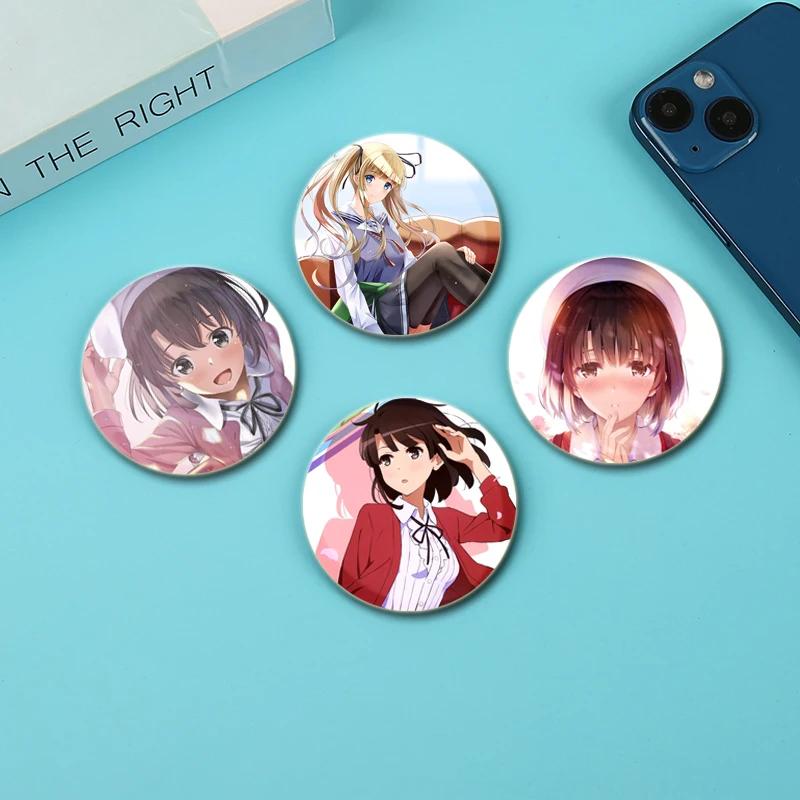 Eriri Spencer Sawamura,Megumi Kato,Hyodo Michiru,Kasumigaoka Utaha Badge Cartoon Anime Characters Brooch Pins for Backpack Gifts