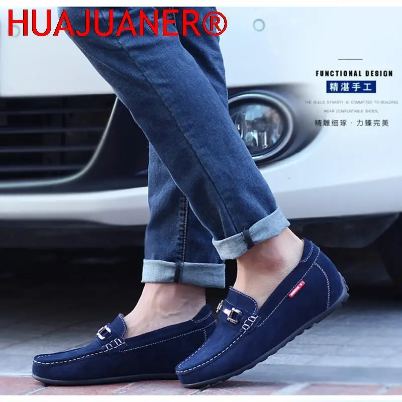 HUAJUANER Loafers Man Elevator Shoes Height Increase Shoes for Men Insole 6cm Drive Shoes Business Fashion