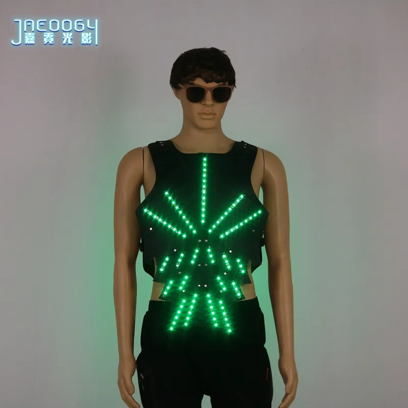 Full color LED luminous vest, dance hall clothing jacket, DJ singer, DJ dancer, DJ performer dance platform uniform, dancer, ser