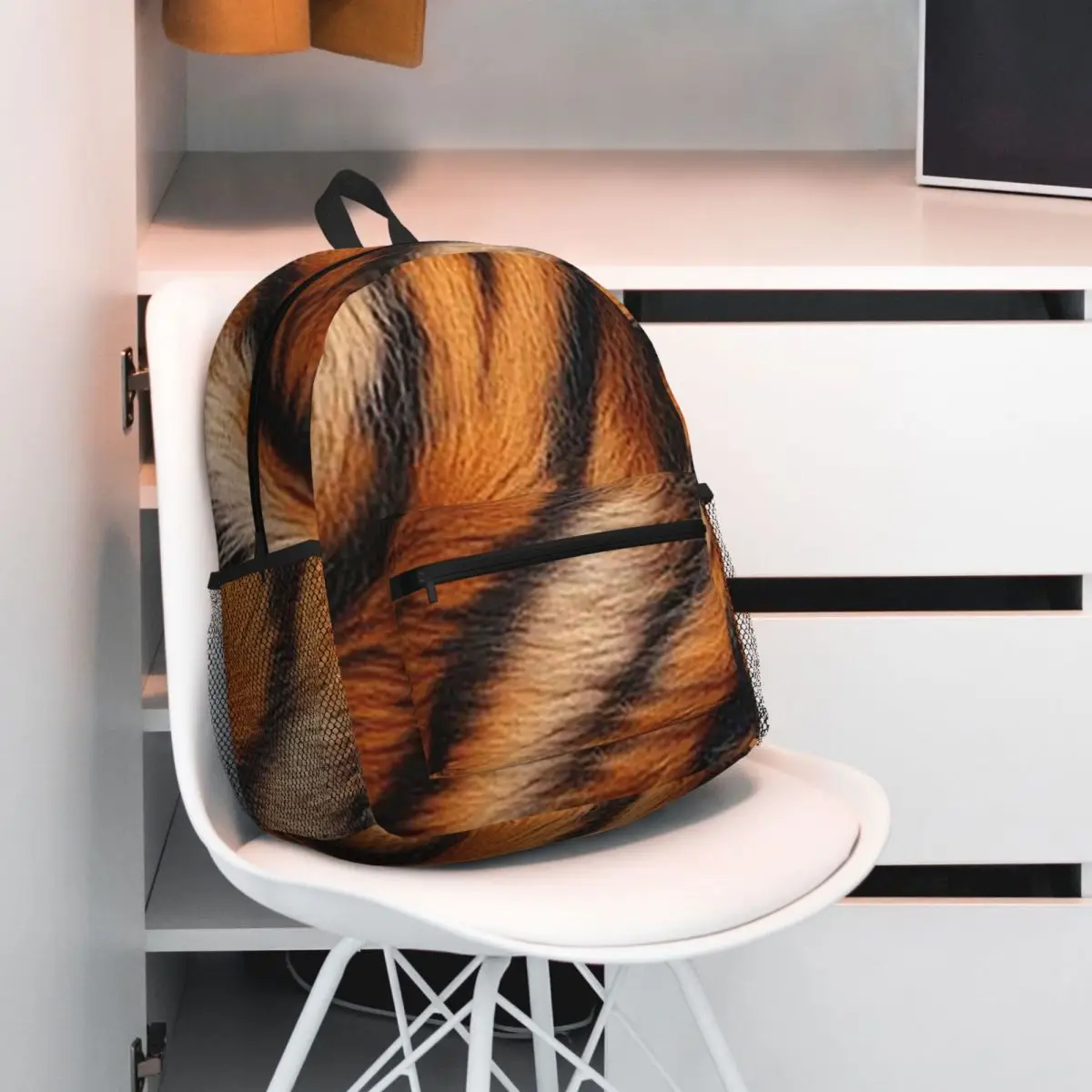 Tiger Skin Backpack Daypack Large Capacity Boys Girls BookBag School Bag Shoulder Bags for Men Women
