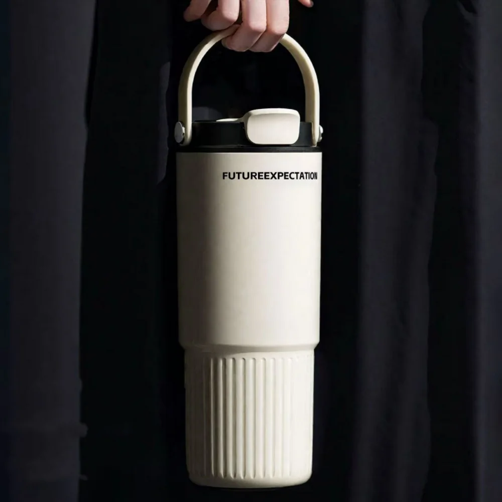 

Tumbler with Handle Leakproof Double Insulated Stainless Steel Water Bottle Outdoor For Travel BPA-Free