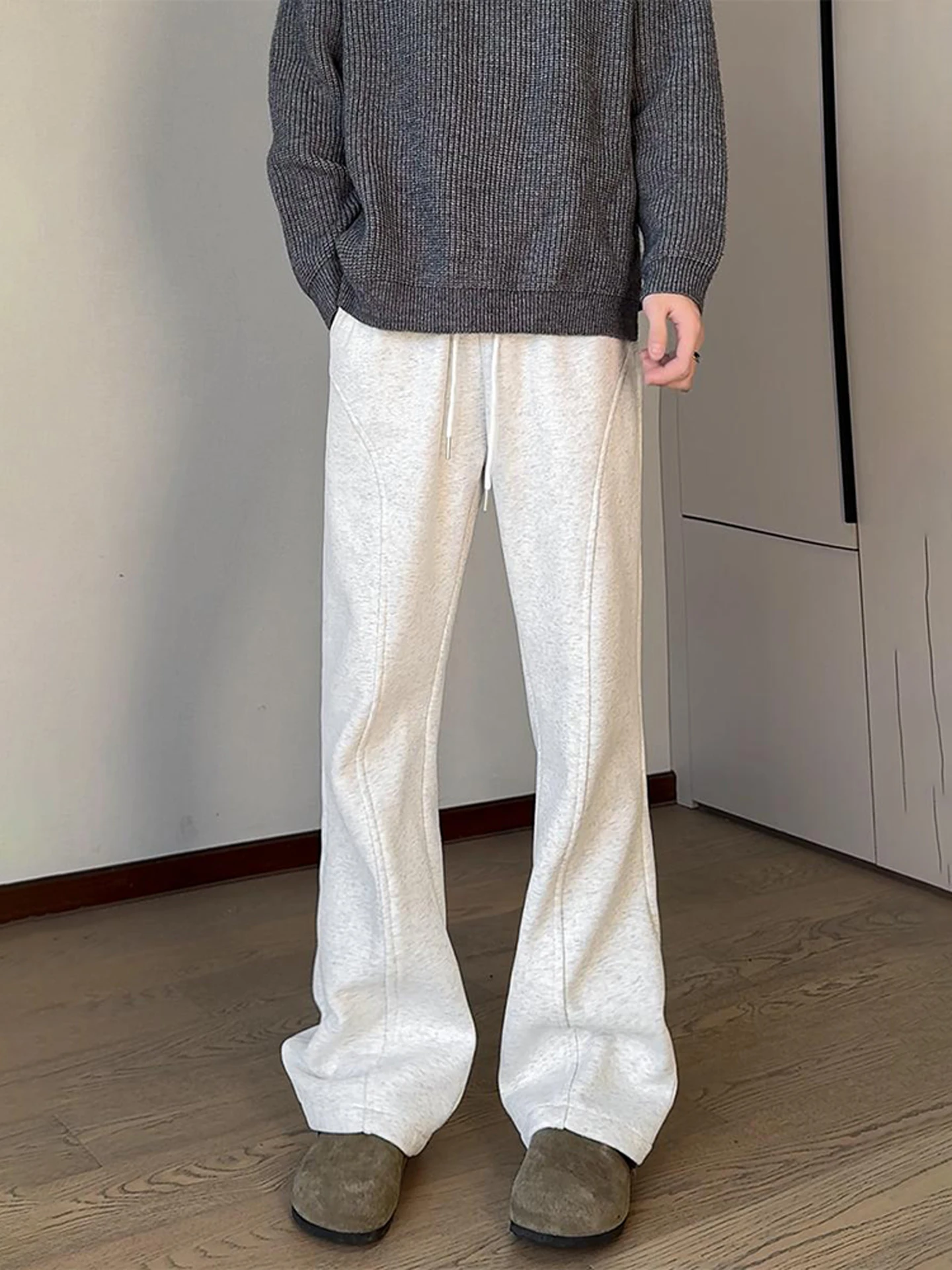 

Мужские брюки прямого кроя из плотной ткани, американского фасона, слегка расклешенные, свободного кроя, повседневные, для осени, весны и лета