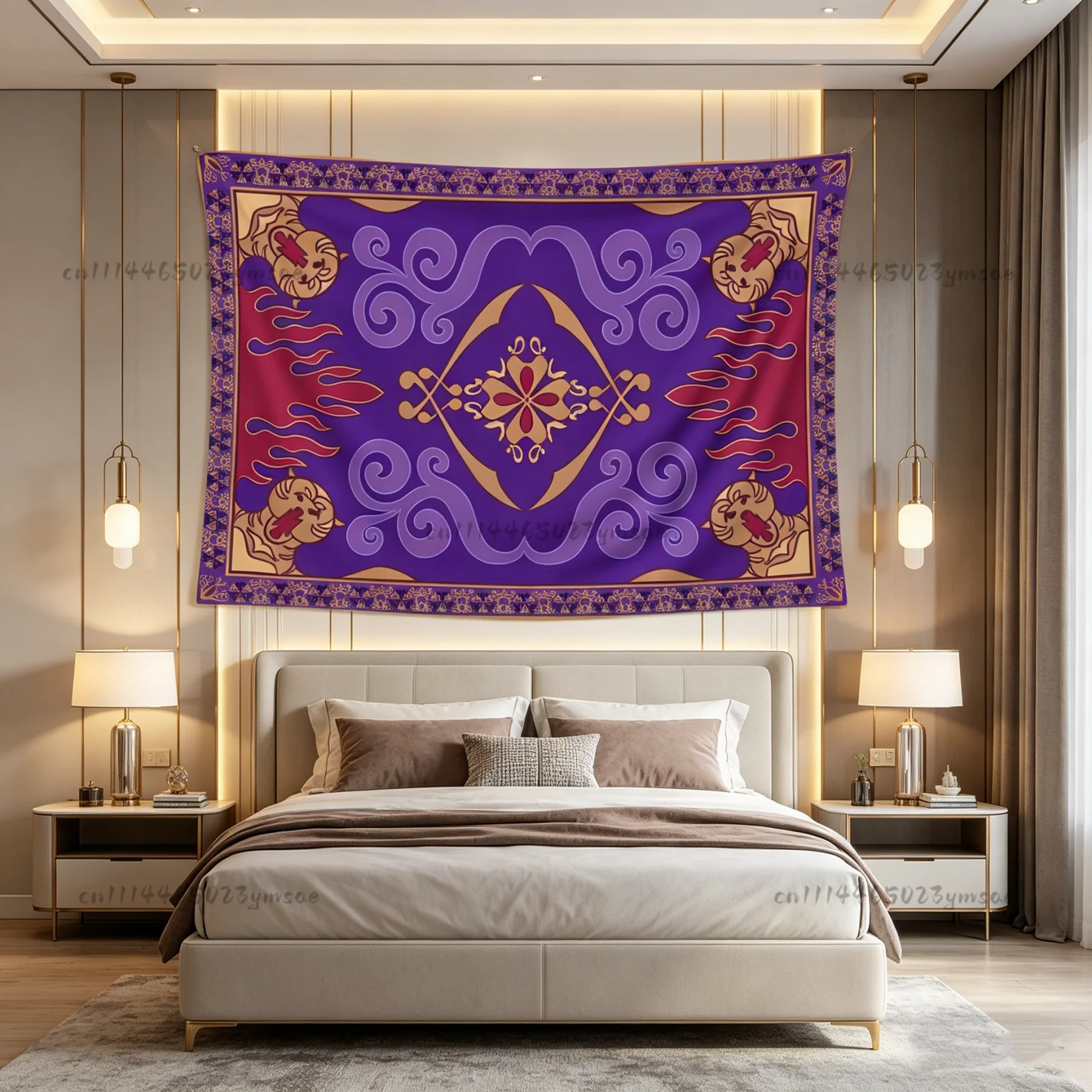 Tapiz Mágico de Pared con Diseño de Alfombra de Aladdín, Tapiz de Noches Árabes, Decoración de Pared Exótica, Tela de Fondo Bohemia