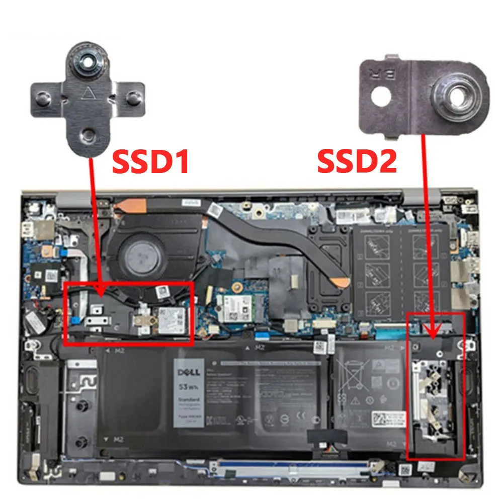 For Dell Inspiron 15 5509 5580 5585 5590 5591 7570 7580 7537 7590 2-in-1 Laptop M.2 2230 2280 SSD hard drive mounting bracket