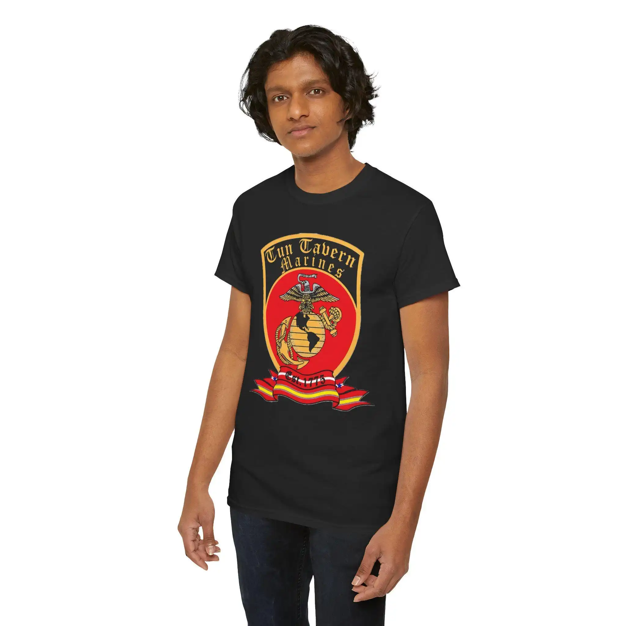 USMC Tun Tavern Logo Cotton T Shirt