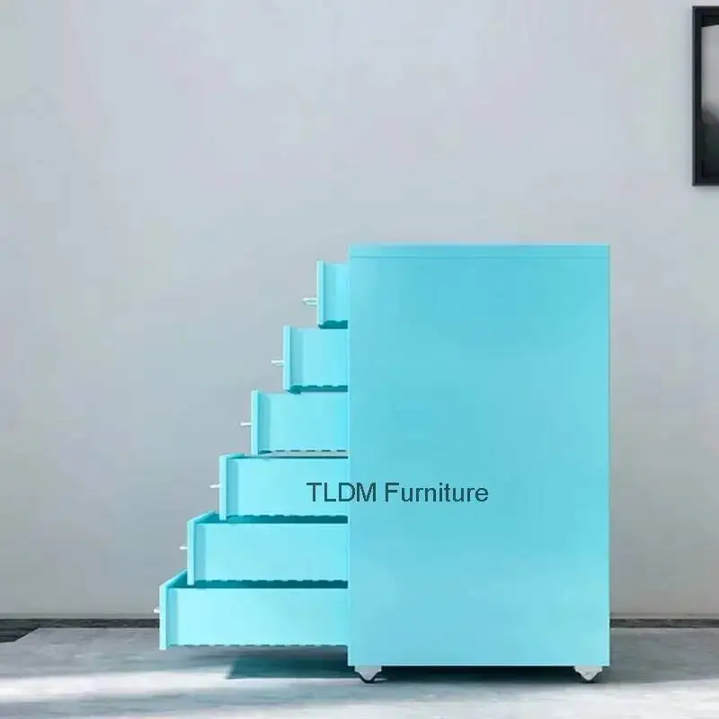Home Storage Modern Metal Simple Filing Mobile Cabinets Cabinet Office Desk Drawer Shelf Organizer Multi-layer Locking Furniture
