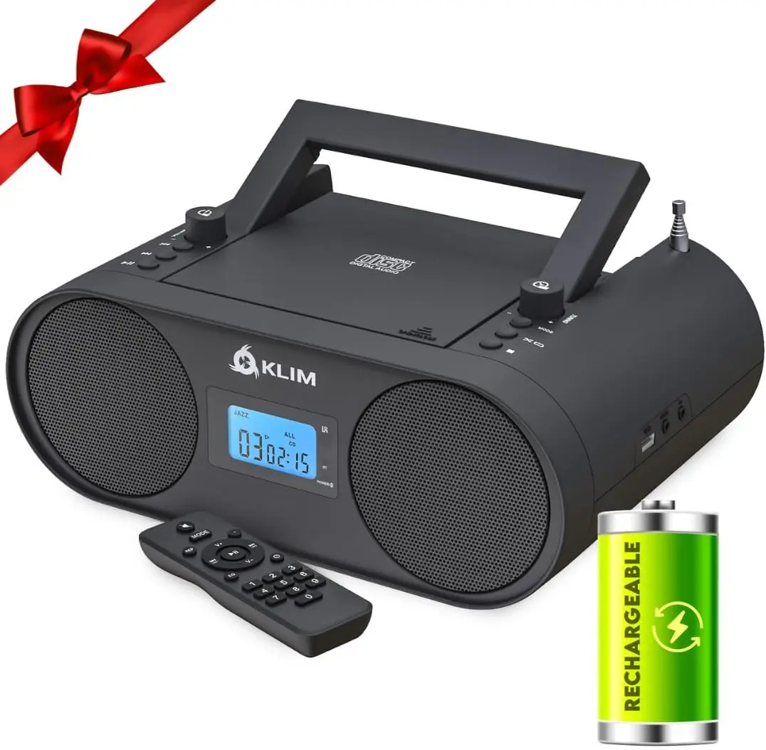 

Портативный проигрыватель компакт-дисков Boombox B4 с AM/FM-радио, Bluetooth, USB, AUX, пультом дистанционного управления, перезаряжаемой батареей
