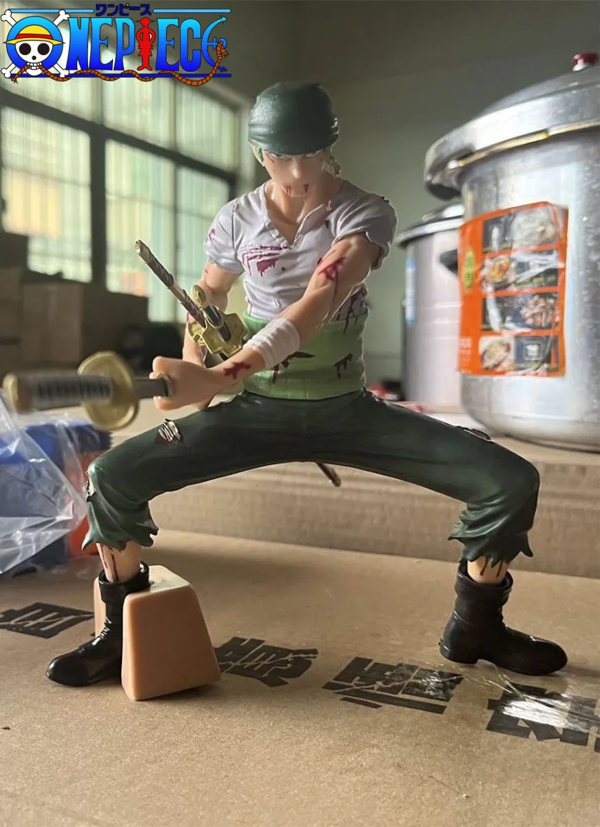 19cm One Piece Anime Figure Lion Songs Roronoa Zoro Statue Pvc Action Figurine Desktop Decoration Model Collection Toys Gifts