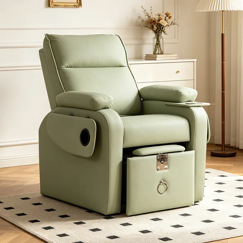 Nail Salon Sofa, Small Size Pedicure Chair for Beauty Parlor, Foot Soaking and Manicure, Reclining Nail and Lash Spa Furniture