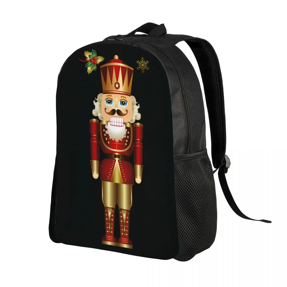 Nutcracker Soldier King Backpack for Men Women Waterproof College School Cartoon Christmas Nutcrackers Bag Print Bookbag