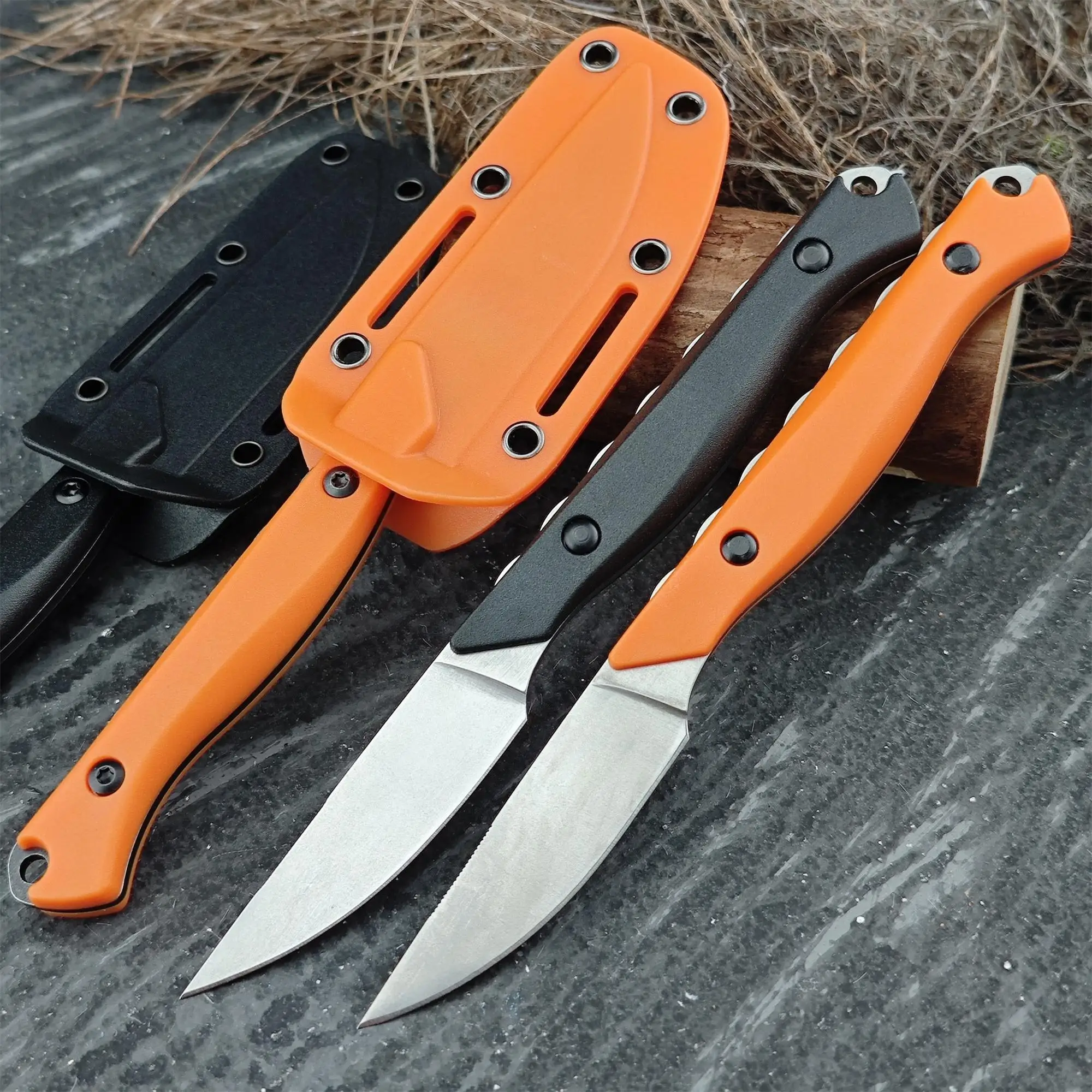 

Нож для кемпинга Go-To - 15700 Flyway – цельнометаллическое лезвие Stonewashed, рукоять из нейлонового волокна – EDC ножи с фиксированным клинком для мужчин, для активного отдыха