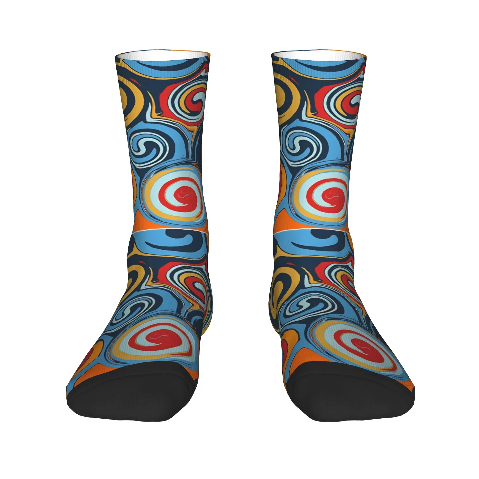 اللون Twirls الجوارب الملونة الخيال العصرية جوارب الشتاء عدم الانزلاق الرجال الجوارب لينة تنفس نمط الجري الجوارب