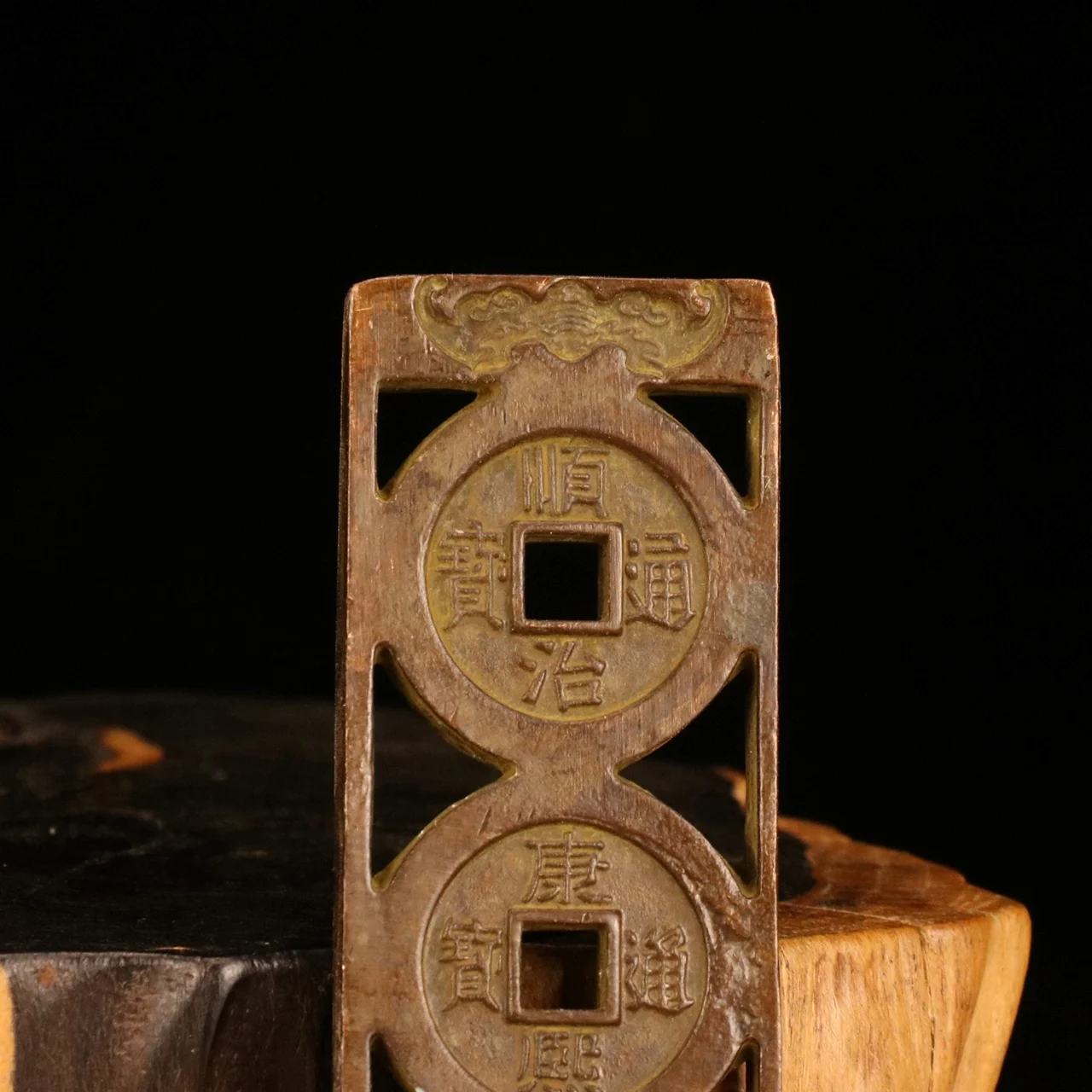 Chinese Antique Collection Bronze Ware Five Emperors Coin Paper Presser Weights Gift Home Fengshui Study Decoration