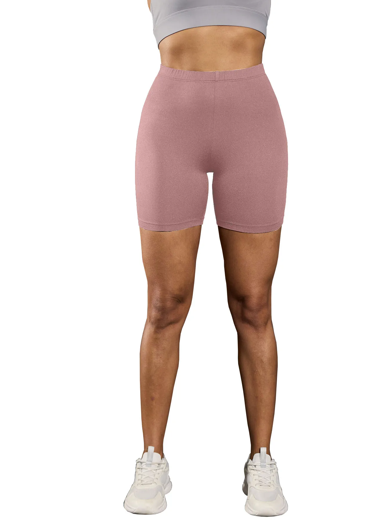 レディース スーパーソフト バイカーショーツ ハイストレッチ 透けにくい ワークアウト ランニング ヨガ アスレチック 6インチ丈 プッシュアップ ジム フィットネスパンツ