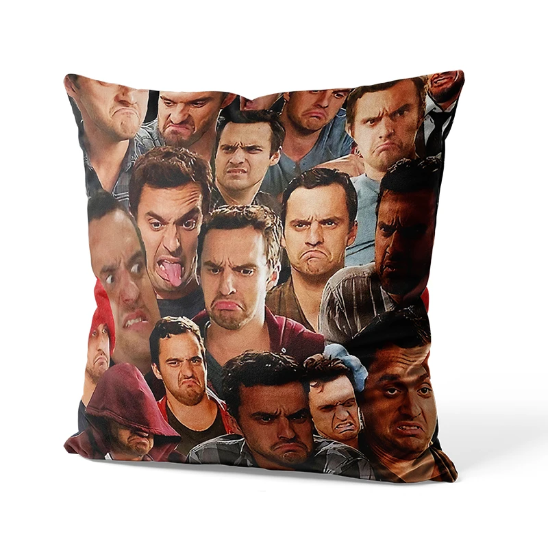 Aertemisi 18'' x 18'' New Girl Nick Miller Square Throw Pillow Cushion Covers Cases Pillowcases 45cm x 45cm