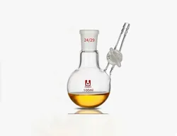 Single Standard Ground Mouth Reaction Bottle, Capacity 25ml-250ml, Joint 19/26 -24/29, Glass Switch valve, Reaction Flask