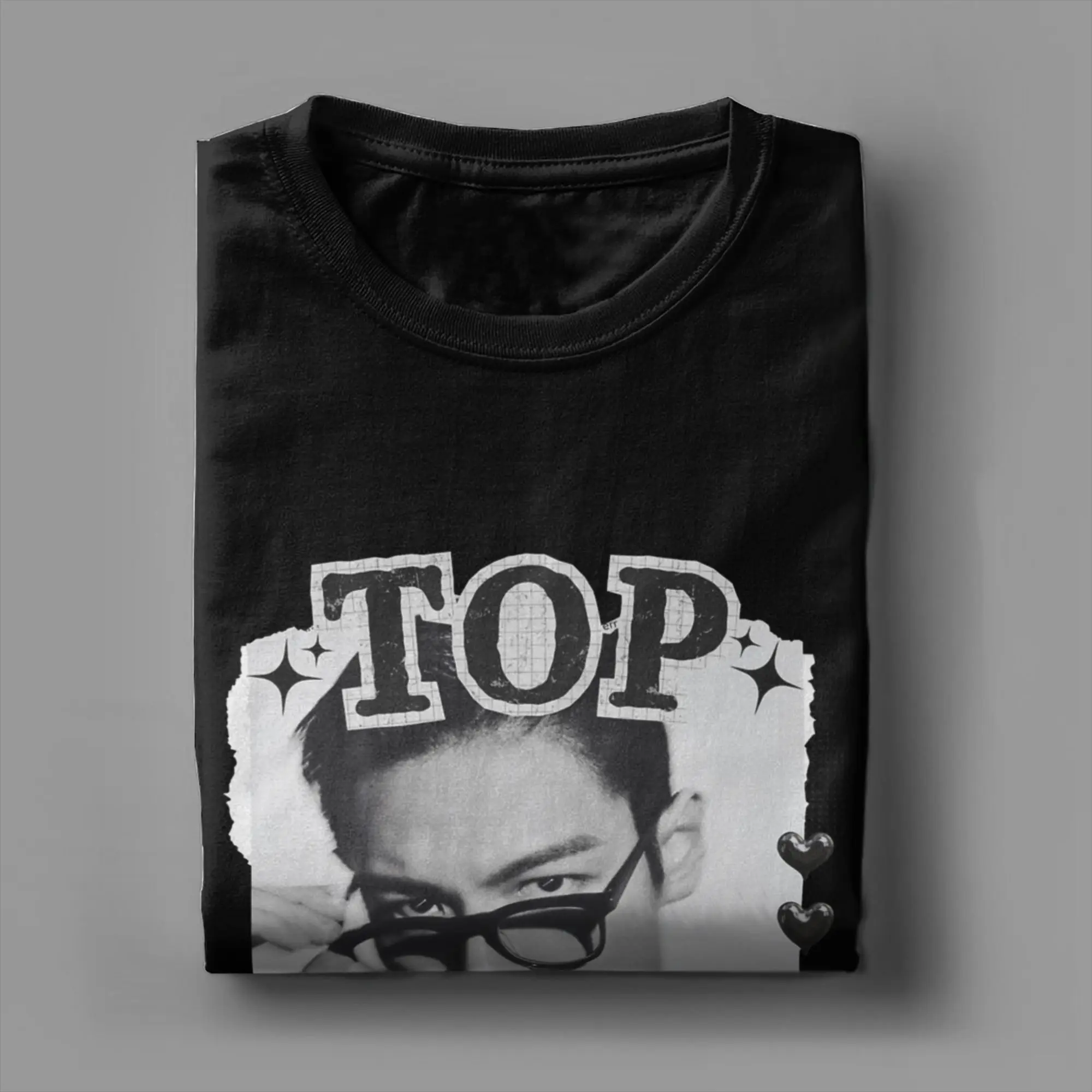 الجدة T.O.P تشوي سيونغ هيون الممثل الكوري تي شيرت الرجال الجولة الرقبة قصيرة الأكمام تي شيرت القطن الصيف تي شيرت