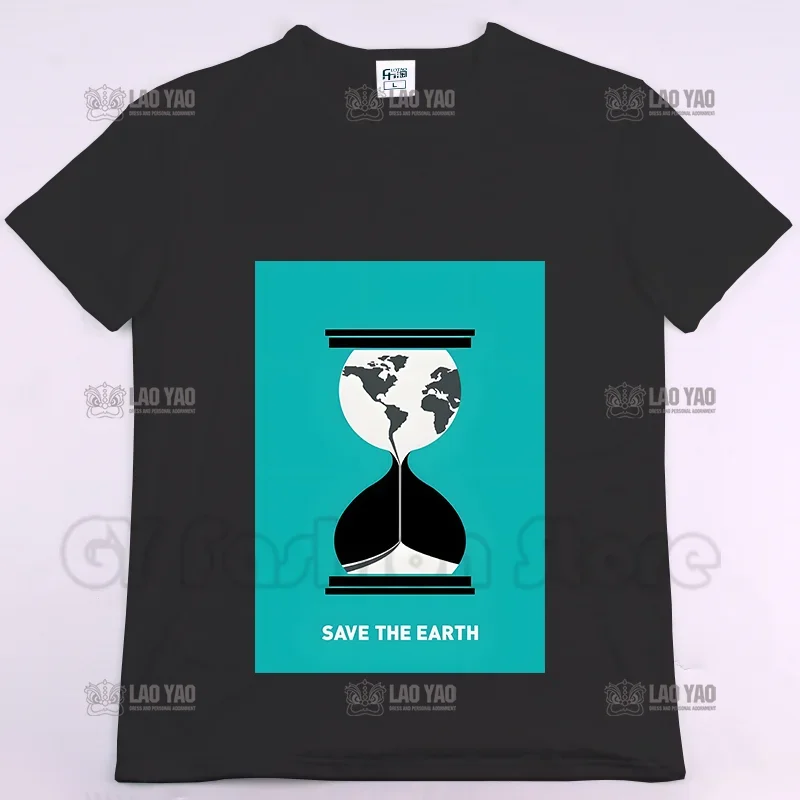 SAVE THE EARH Graphic  Shirts Stop Pollution Environmental Protection Oversized  Shirt Harajuku