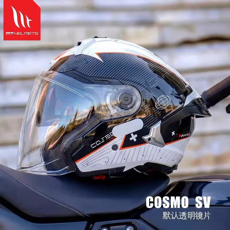 MT Cosmo SV Helmets Motorcycle ECE 2206 DOT Casco 3/4 M-XXXL Helmets Scooter E-bike Motorcycle Dual Lens Four Seasons MT Helmet