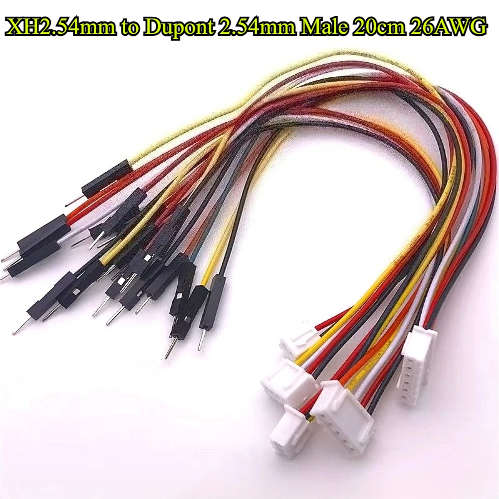 

10/30/50Pcs/lot XH2.54mm to Dupont Line 2.54mm Cable 1P Male 2P/3P/4P/5P/6P Wire Length 20cm 26AWG Electronic Line Jumper Wire