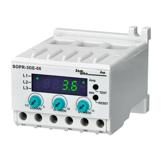 SAMWHA-DSP EOCR SOPR-3DE-30 30A Digital Over Current Protection Relay Electric Motor Overload And Phase Loss