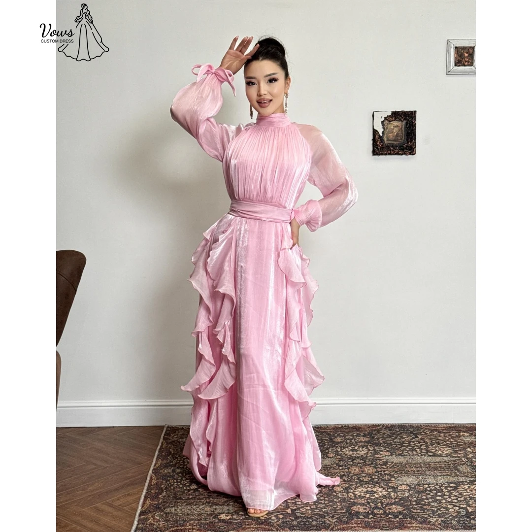 

Vows Round Neck Elegant Dresses for Woman Line A Birthday Dresses Luxury 2025 Luxury Evening Dress Custom Made Multi-layer Women