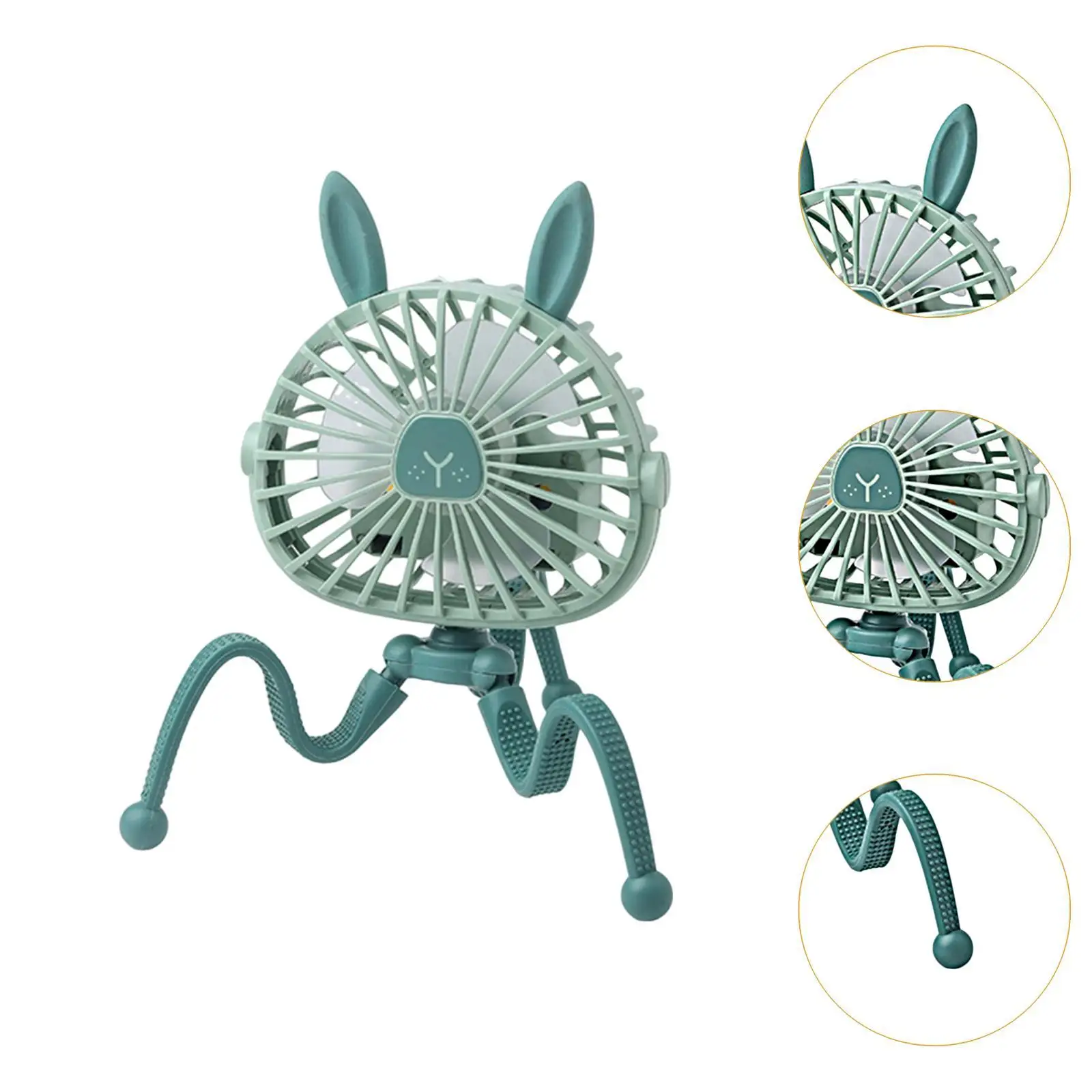 مروحة مكتب 3 تروس قابلة للتعديل مع ضوء ليلي متعدد الوظائف ومشبك خفيف الوزن على المروحة لغرفة المعيشة والدراجة والشقة والمشي لمسافات طويلة