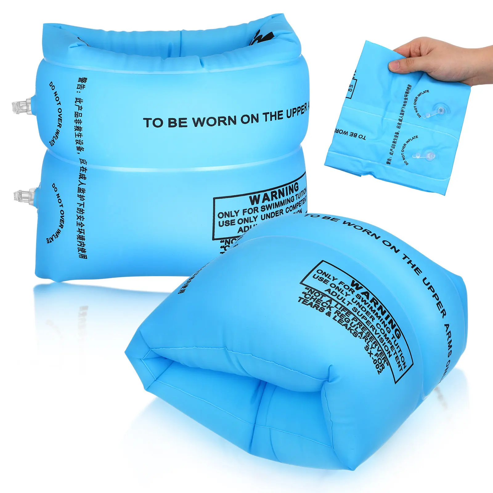 1Pair Thickened Inflatable Swim Armband for Adults Arm Floaties Pool Floaties Arm Swimming Equipment Beginner Friendly