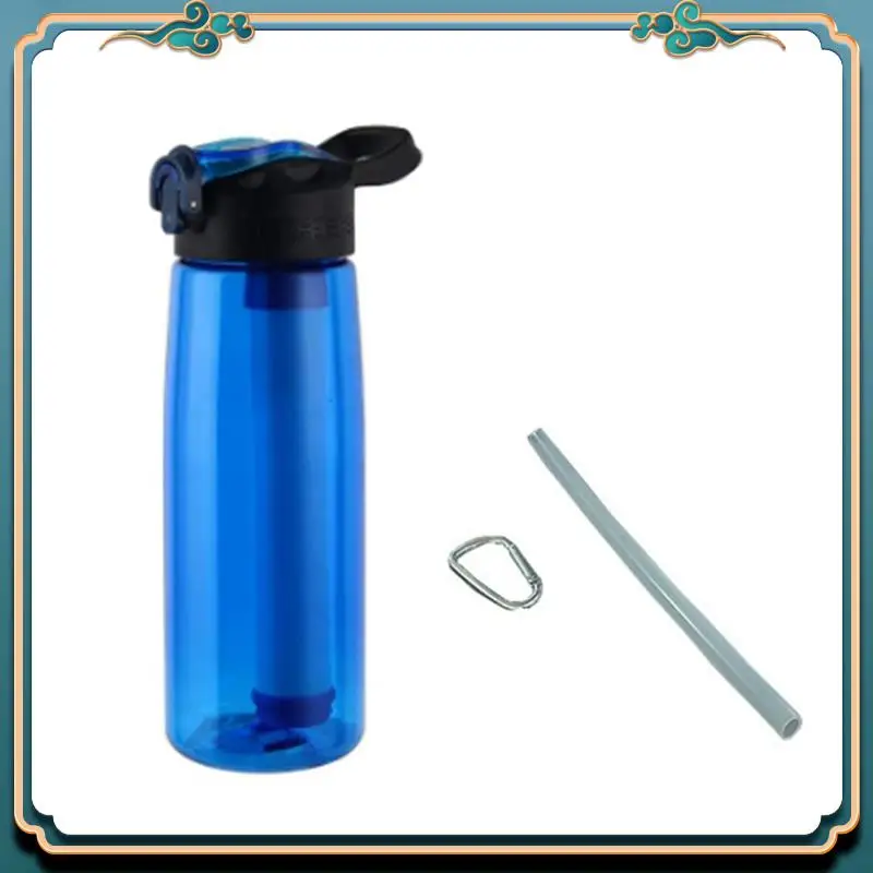 Latest Water Bottle With Water Filter Lockable Lid BPA Free Water Purifier Bottle For Travel, Hiking, Camping, Emergency