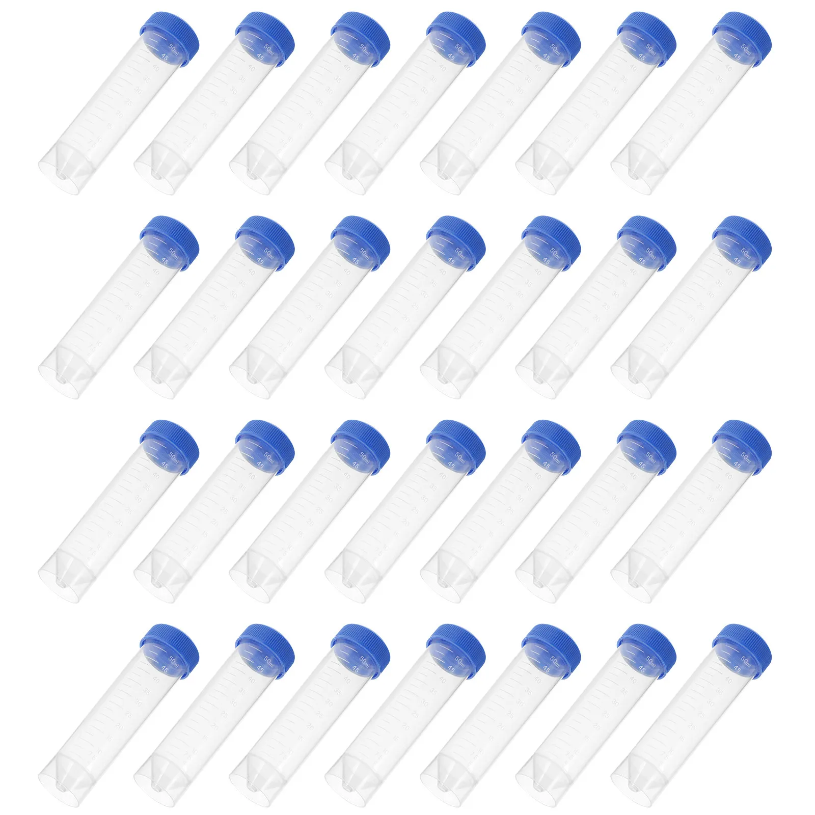 50Pcs 50Ml Centrifuge Tubes with Screw Caps Flat Bottom Lab Supplies Centrifugal Tube Vials for Small Sample Storage Experiment
